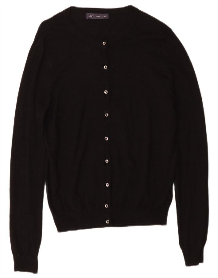 Pulover cardigan pentru femei Marks & Spencer UK 12 Medium Black Viscose