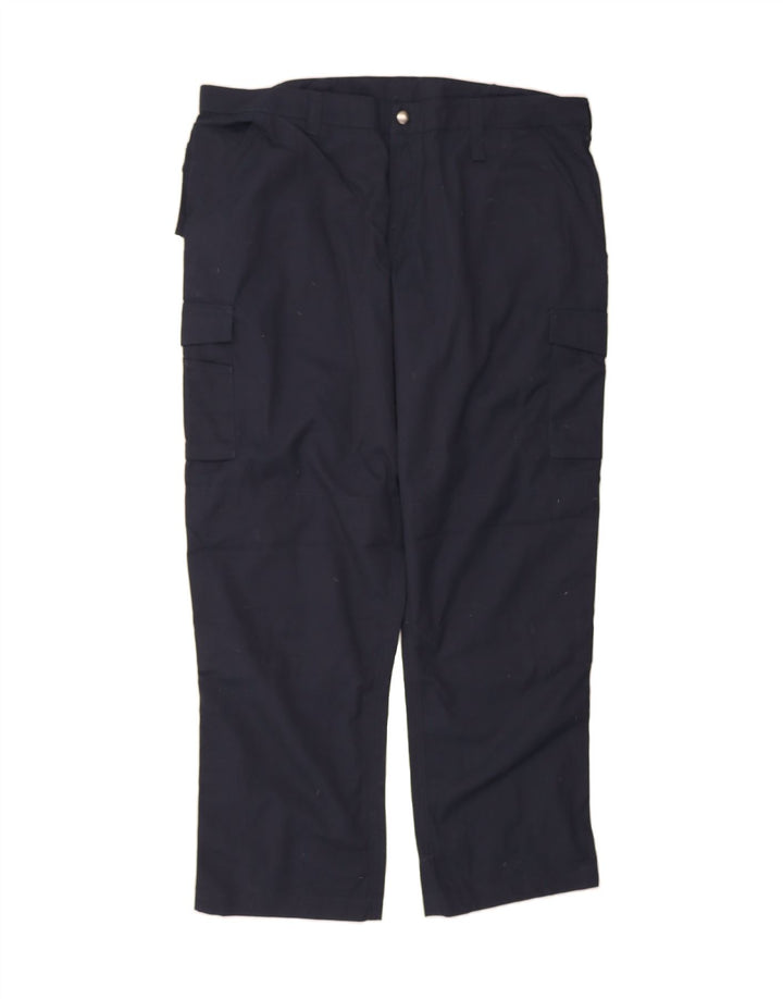 RUSSELL ATHLETIC Mens Straight Cargo Trousers W44 L33 Navy Blue Polyester Vintage Russell Athletic and Second-Hand Russell Athletic from Messina Hembry 