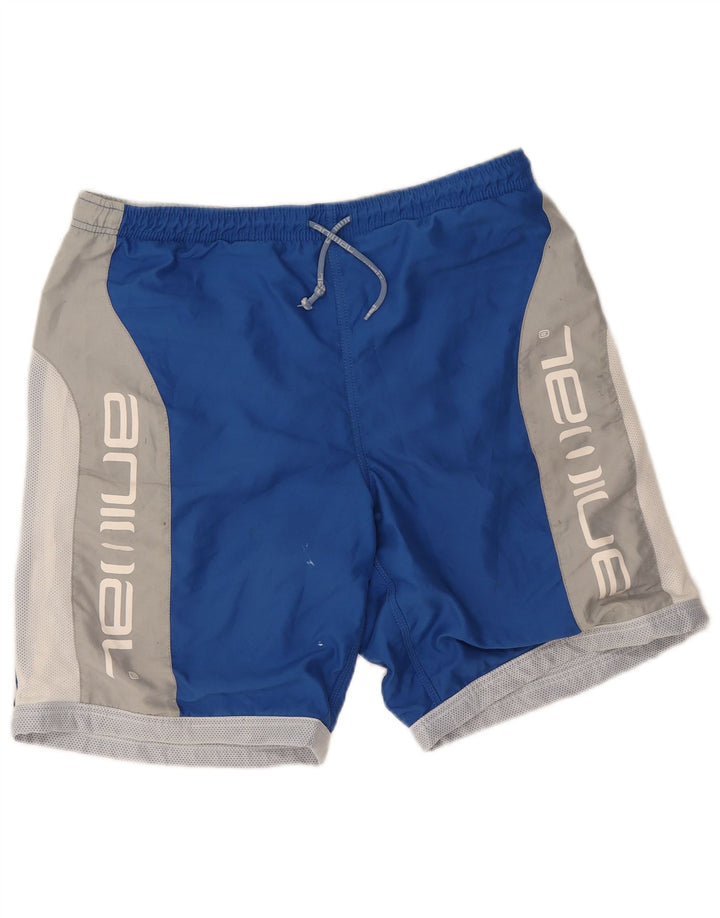Pantaloni scurți de înot cu grafic pentru bărbați Animal, mari, albastru, poliester color bloc