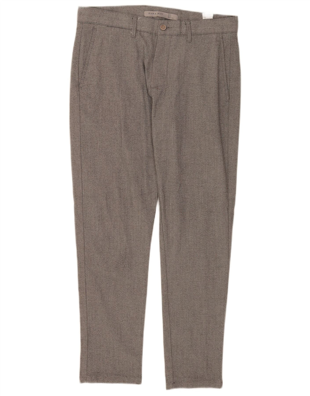 Pantaloni chino slim pentru bărbați Zara EU 38 Mici L30 L27 Gri Poliester