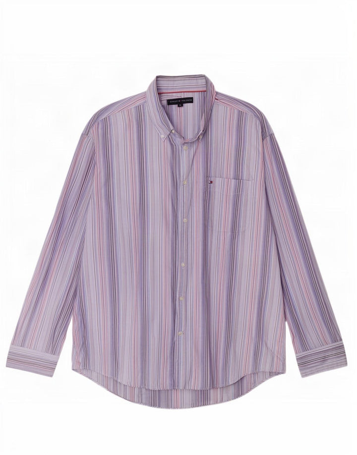 Cămașă pentru bărbați Tommy Hilfiger XL, bumbac cu dungi albastre