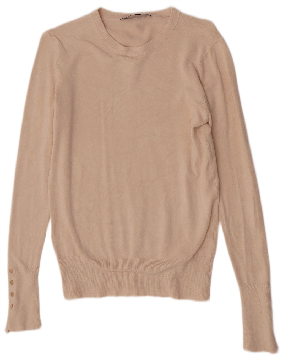 Pulover pentru damă Zara, cu gât turnut, UK 12, viscoză, bej mediu