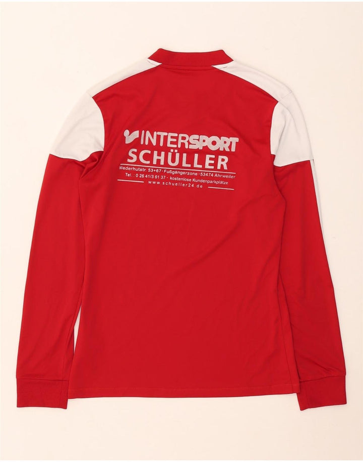 Adidas Climalite Top cu mânecă lungă pentru femei UK 10 Small Red Colorblock