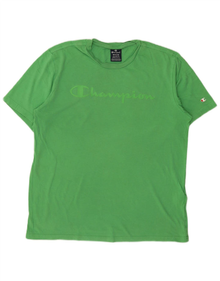 Tricou grafic pentru bărbați CHAMPION Top din bumbac verde mediu