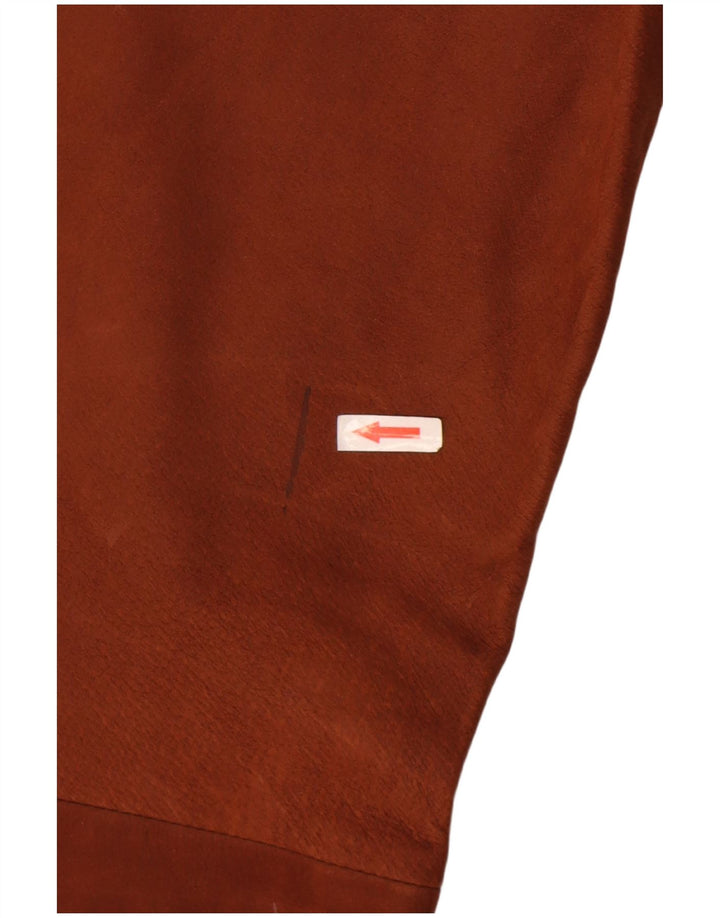 Pantaloni din piele vintage pentru bărbați W33 L33 din piele maro