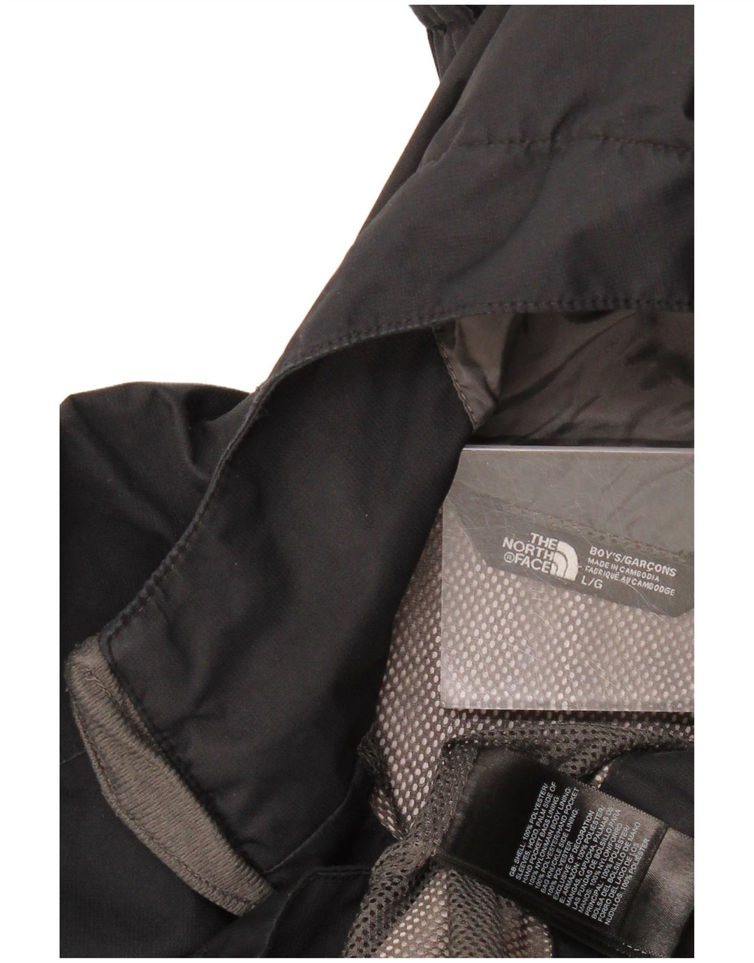 Jachetă de ploaie cu glugă The North Face pentru băieți, 11-12 ani, mare, poliester negru