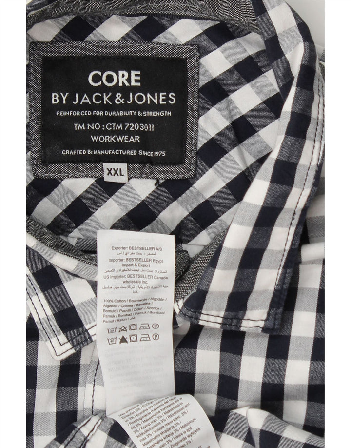 Cămașă Jack & Jones pentru bărbați 2XL, bumbac vichy, albastru bleumarin