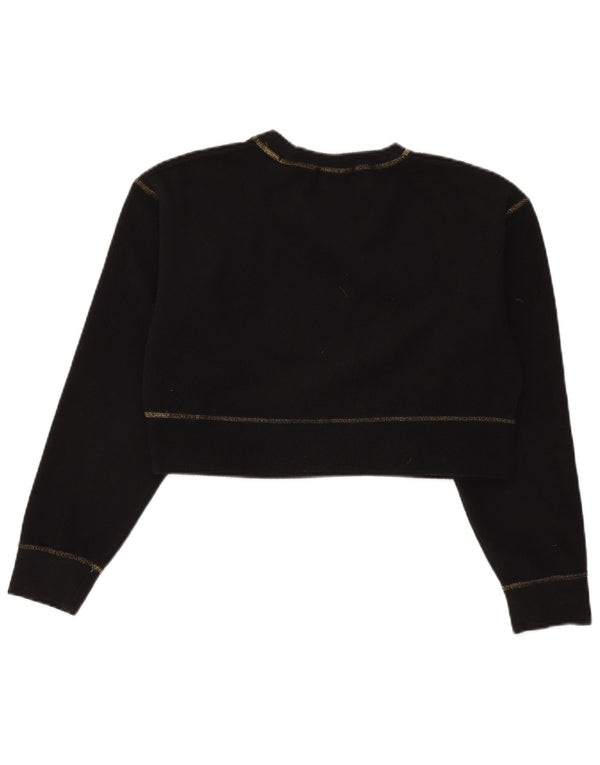 Jumper Nike Crop Fleece pentru femei UK 10 Poliester negru mic