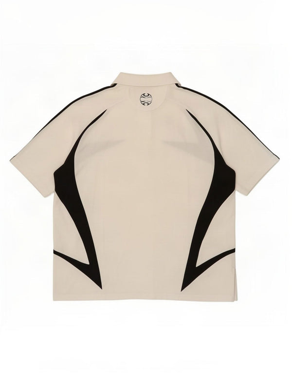 Tricou polo cu grafic pentru bărbați Adidas UK 48/50 XL, bumbac color bloc alb