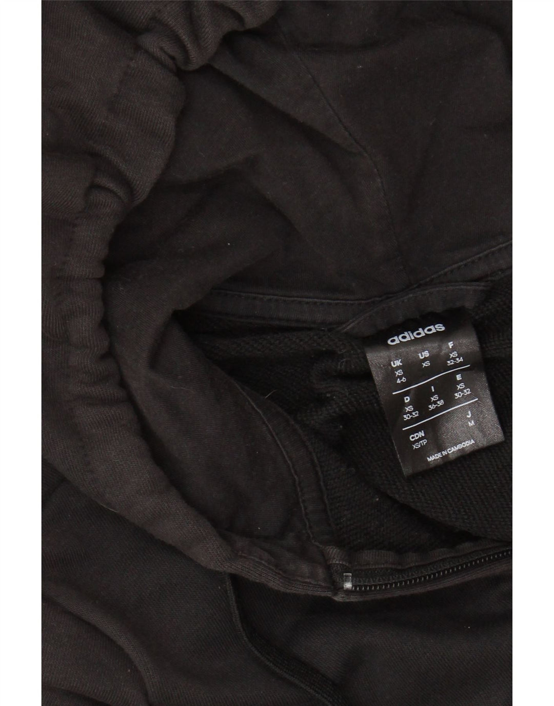 Pulover ADIDAS pentru femei, cu grafică, cu fermoar, UK 4/6 XS, negru