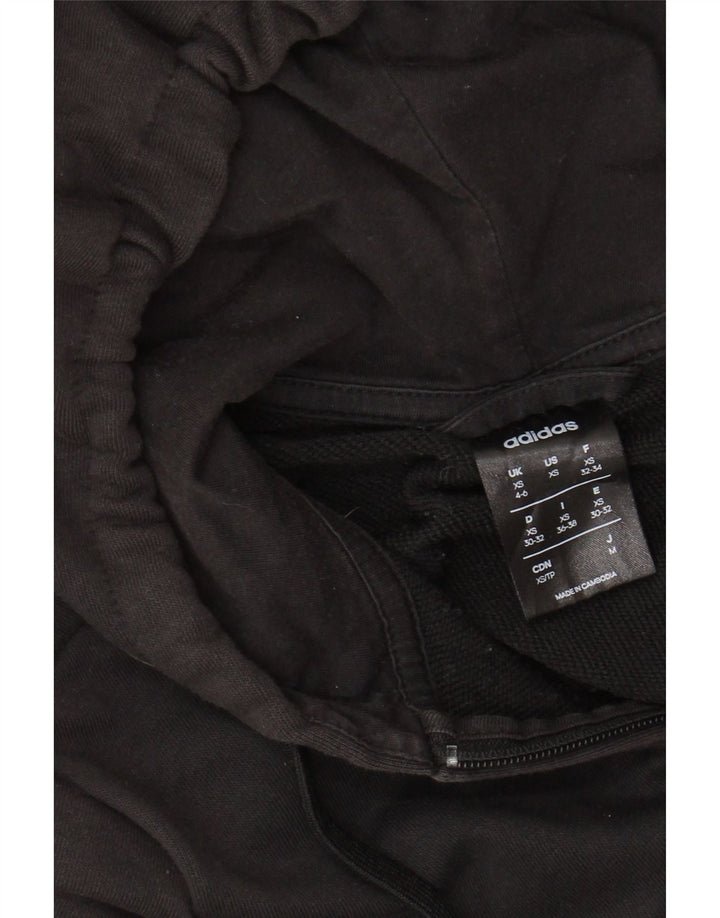 Pulover ADIDAS pentru femei, cu grafică, cu fermoar, UK 4/6 XS, negru