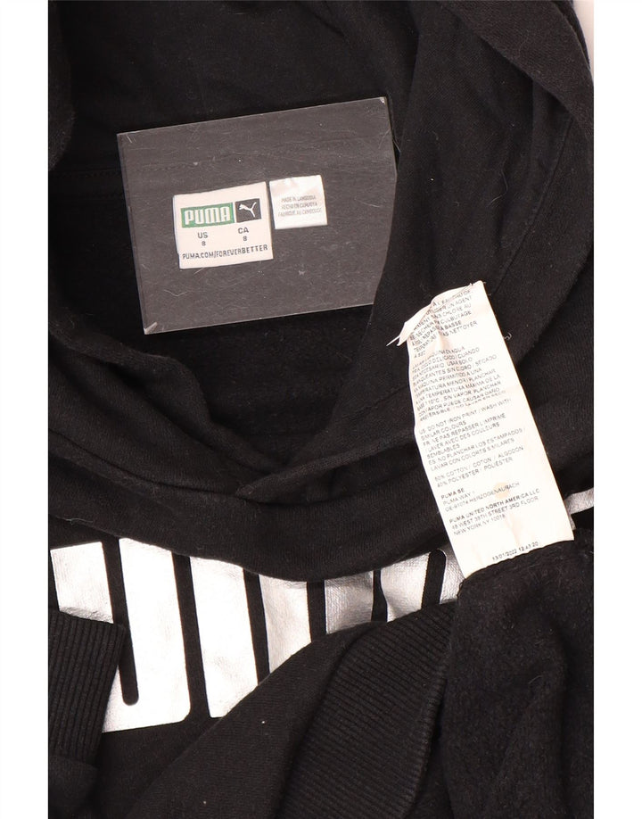 Pulover pentru fete PUMA Graphic Hoodie 7-8 ani bumbac negru