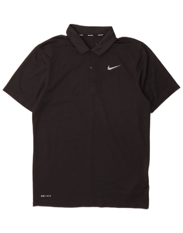 Tricou polo Nike Dri Fit pentru bărbați, poliester negru mic