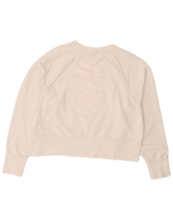 Pulover crop Nike pentru femei UK 14 Poliester alb mediu