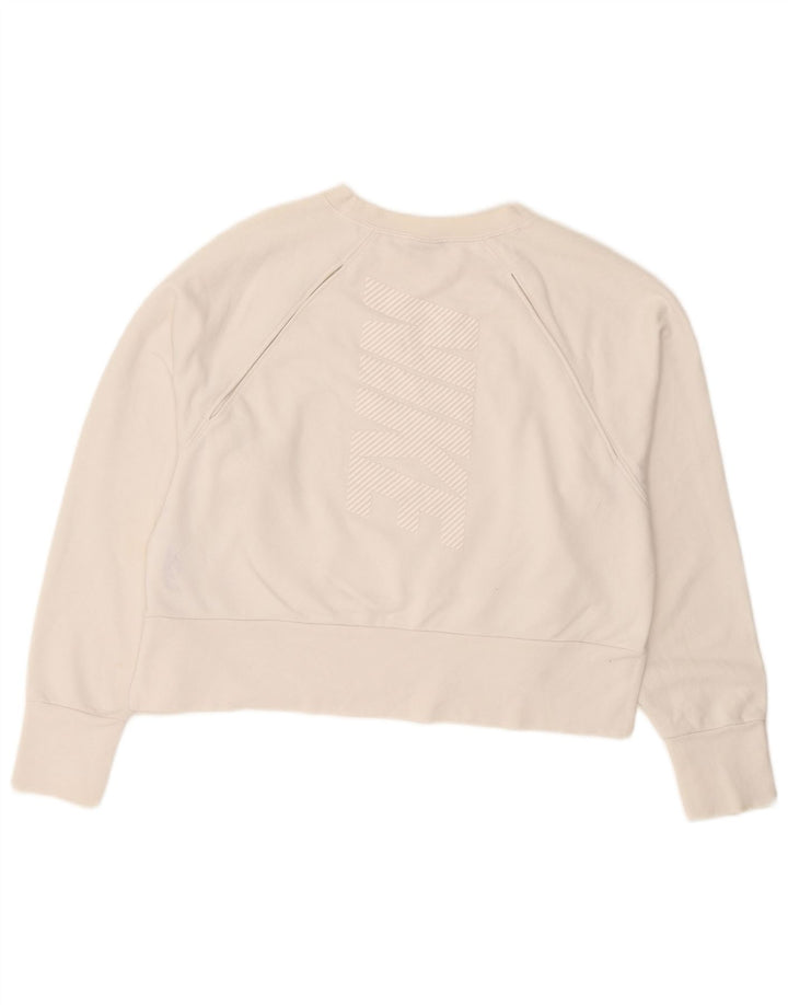 Pulover crop Nike pentru femei UK 14 Poliester alb mediu