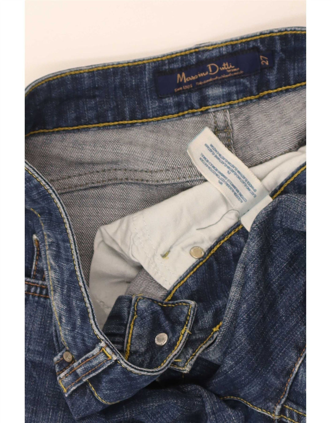 Blugi tăiați Massimo Dutti pentru femei L27 L25 Bumbac albastru