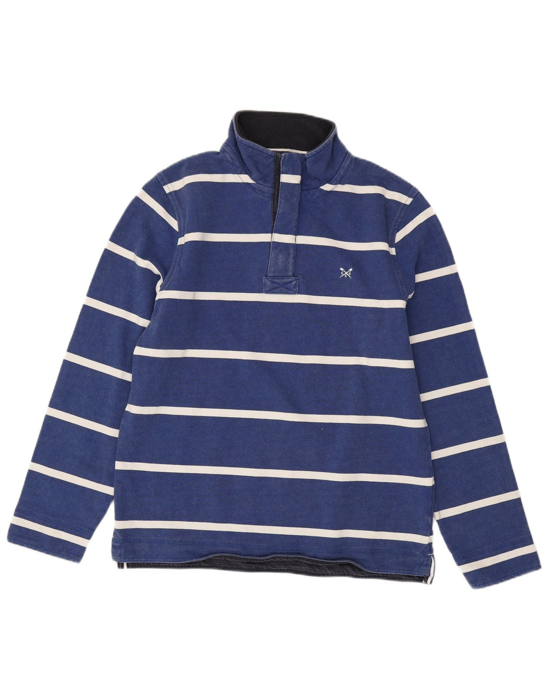 CREW CLOTHING Hanorac pentru bărbați cu gât cu nasturi Pulover Medium Blue Dunge