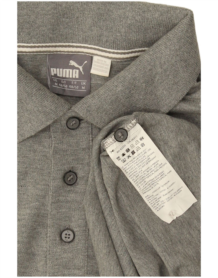 Tricou polo Puma pentru bărbați, bumbac gri mediu