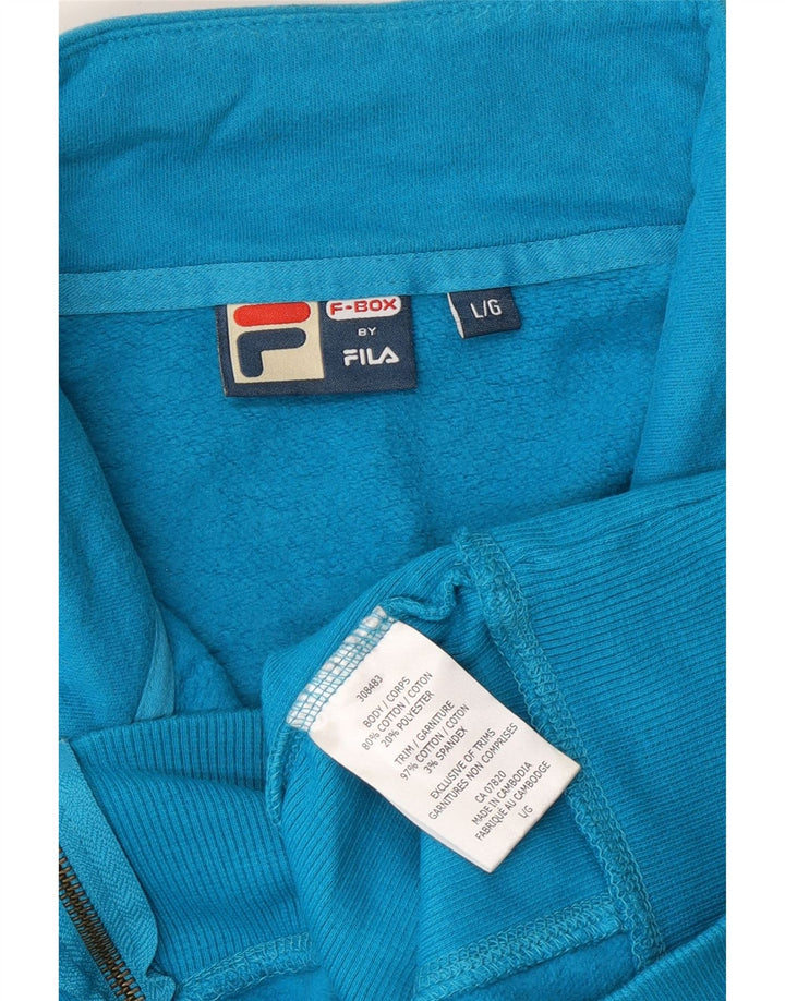 FILA Womens Graphic Tracksuit Top Jacket UK 14 Large Blue Cotton Vintage Fila and Second-Hand Fila from Messina Hembry 