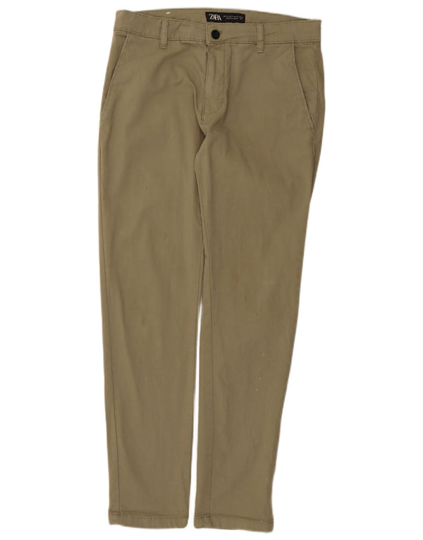 Pantaloni chino drepți pentru bărbați Zara EU 40 Medium L31 L30 Kaki