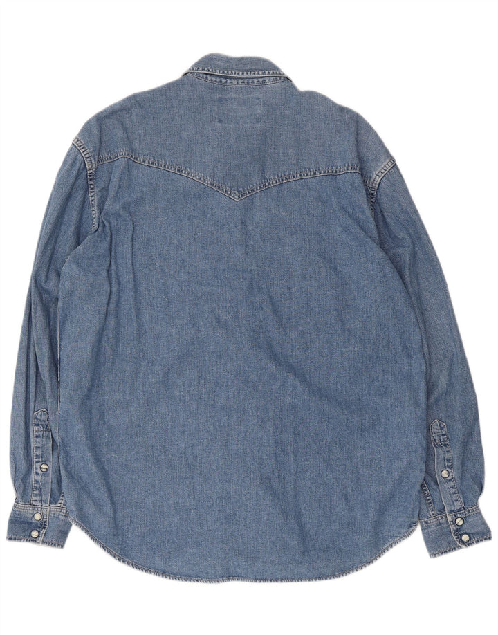 Cămașă din blugi pentru bărbați Wrangler, bumbac albastru mediu