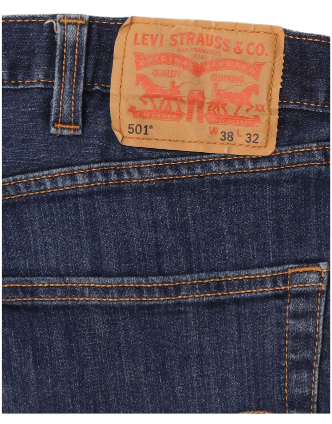 Blugi drepti pentru bărbați Levi's 501 W38 L32 bumbac bleumarin