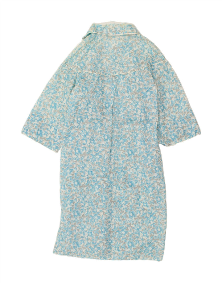 VINTAGE Womens Robe Maxi Dress UK 14 Medium Blue Floral Vintage Vintage and Second-Hand Vintage from Messina Hembry 