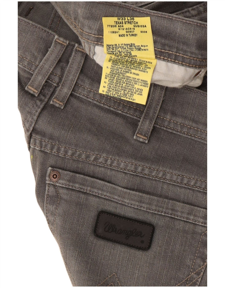 Blugi drepte stretch pentru bărbați Wrangler Texas W33 L36 bumbac gri