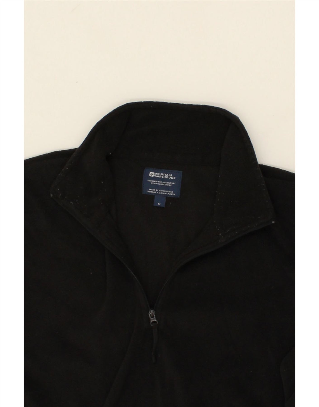 MOUNTAIN WAREHOUSE Mens Zip Neck Fleece Jumper Medium Black Polyester Vintage Mountain Warehouse and Second-Hand Mountain Warehouse from Messina Hembry 