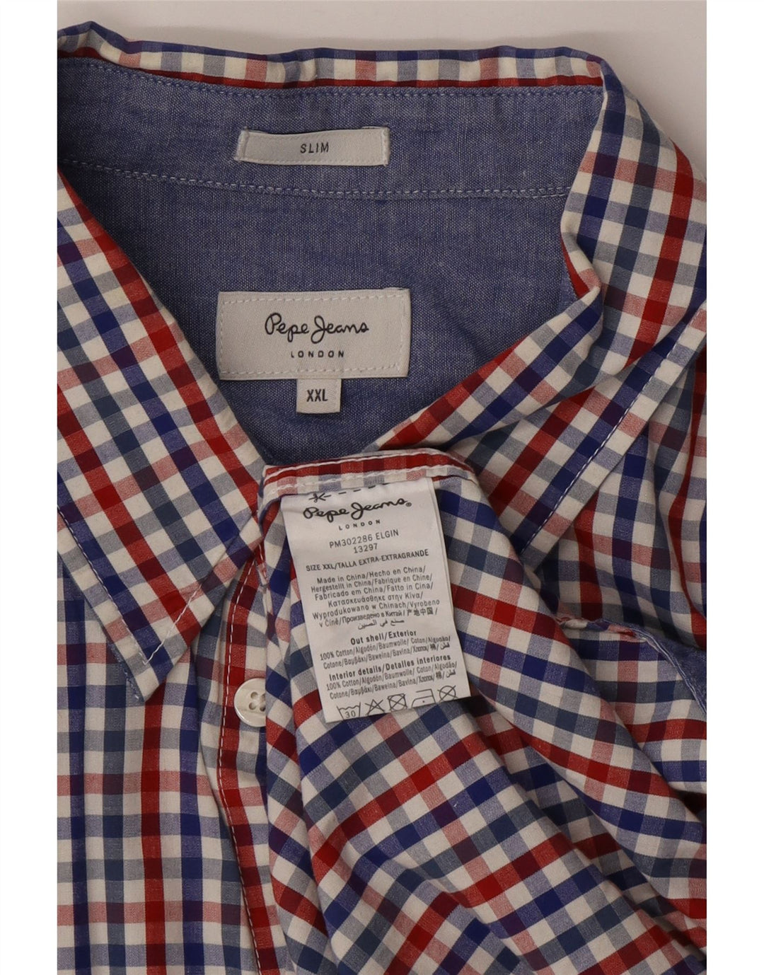 Cămașă subțire pentru bărbați PEPE JEANS 2XL, bumbac vichy multicolor
