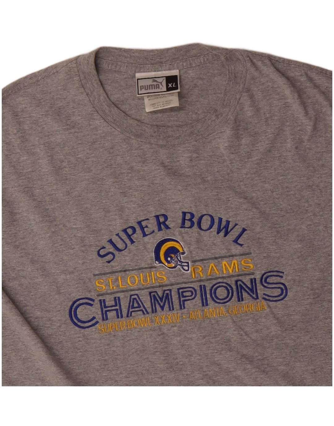 Top grafic PUMA cu mânecă lungă XL bumbac gri