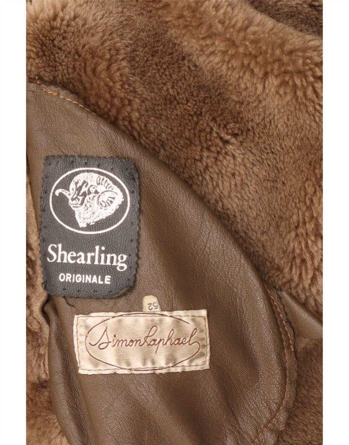 Jachetă vintage pentru bărbați din shearling IT 52 XL bej din shearling