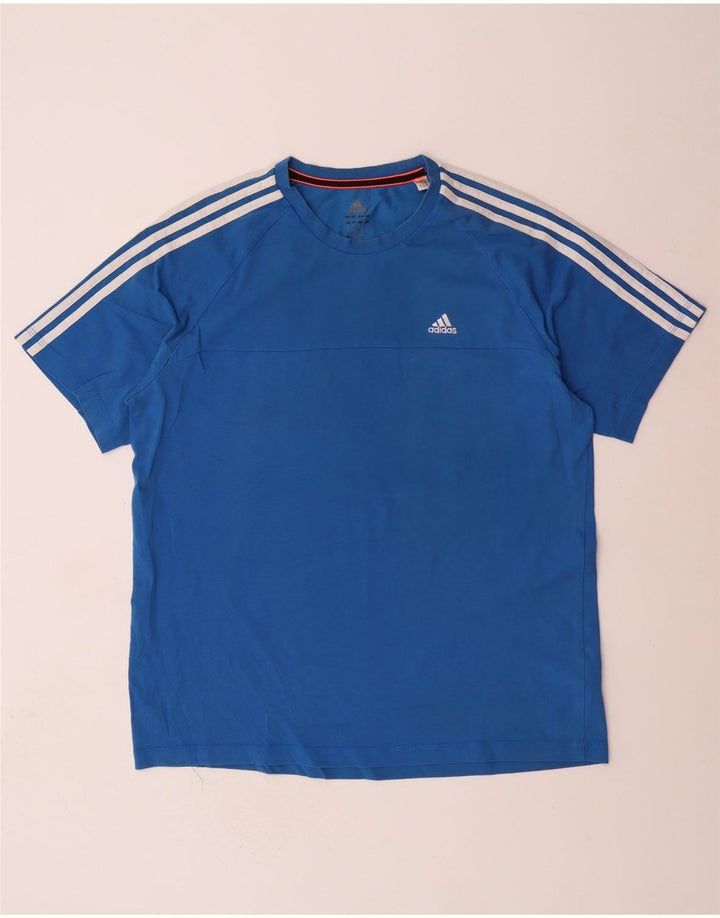 Tricou ADIDAS Climalite pentru bărbați Top mare din bumbac albastru