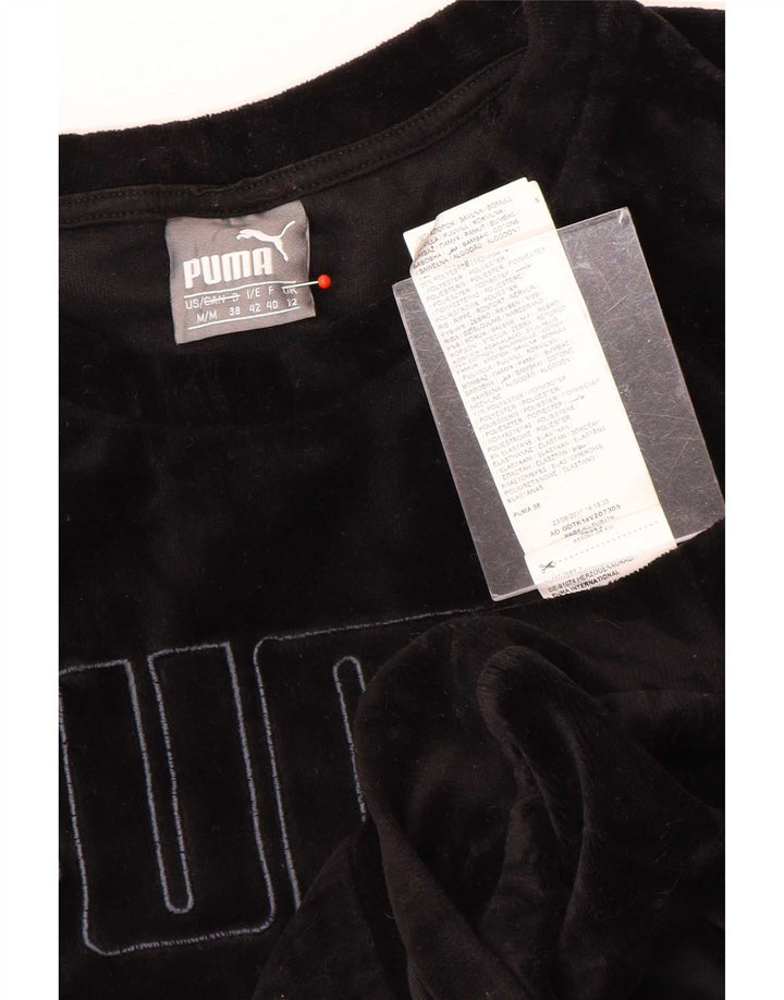 Pulover pentru femei Puma Graphic Velour Pulover UK 12 Bumbac mediu negru