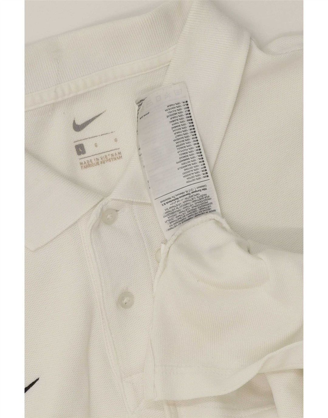 Tricou polo Nike pentru bărbați, mare, alb, din bumbac