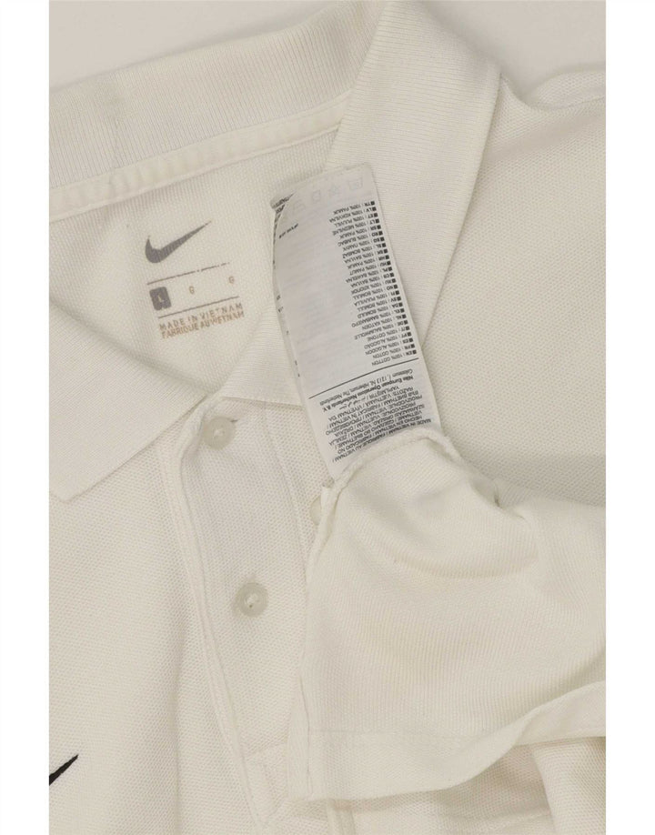 Tricou polo Nike pentru bărbați, mare, alb, din bumbac