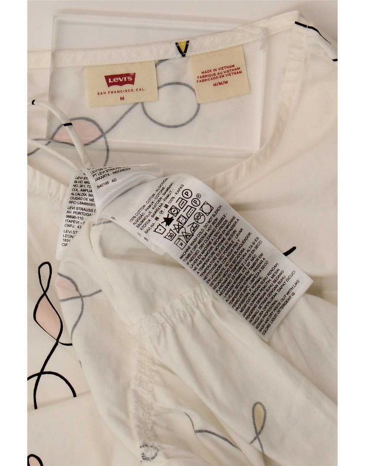 Rochie de cort supradimensionată pentru femei Levi's cu model abstract, UK 14 Medium White