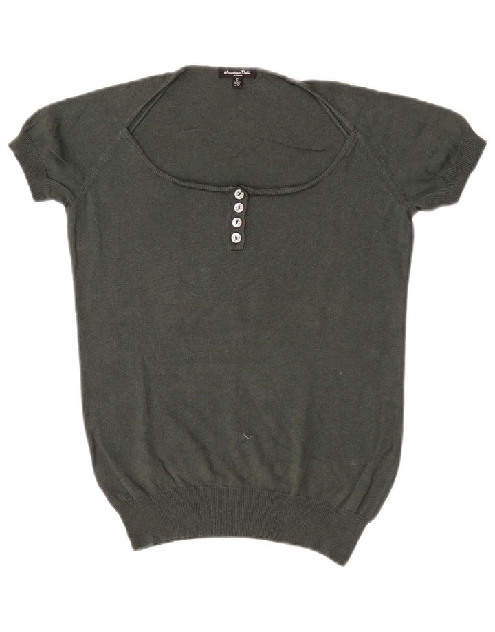 Pulover pentru femei Massimo Dutti cu gât de barcă UK 10 Small Khaki