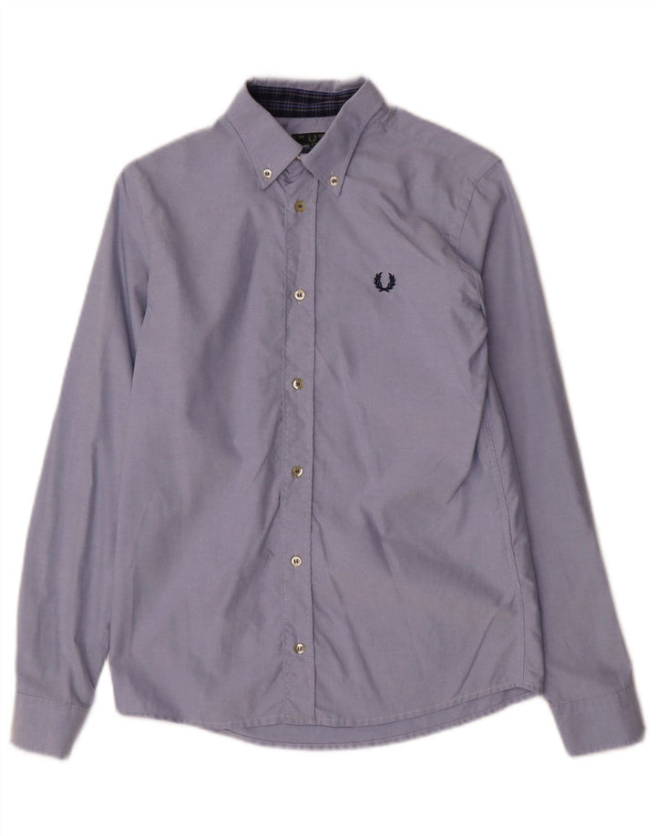 FRED PERRY Boys Shirt 11-12 Years Blue Cotton