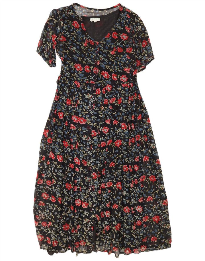 Rochie Maxi Coocoon pentru femei UK 10 Mic Negru Floral