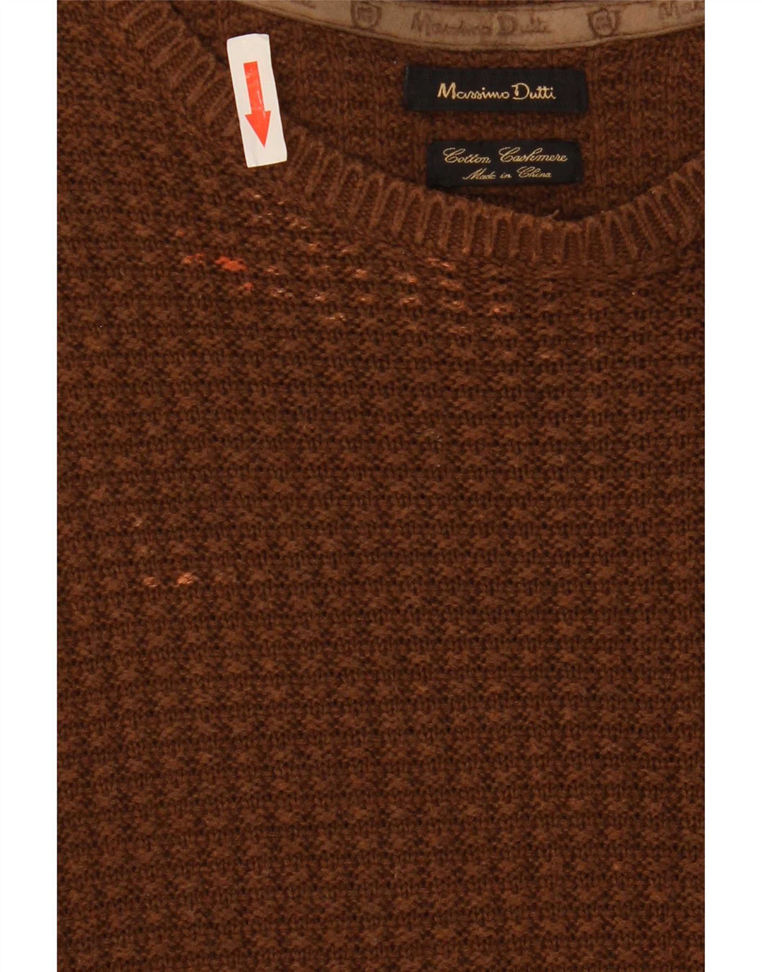 Pulover Massimo Dutti pentru bărbați, cu gât crew, XL, bumbac maro