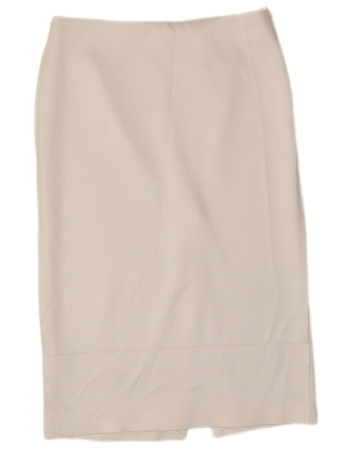 ZARA Womens High Waist Midi Skirt XL W32 White Polyester