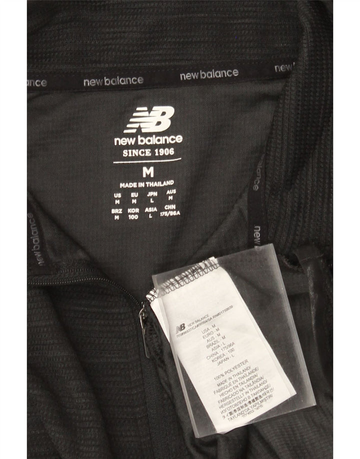 Trening Top pentru bărbați New Balance, cu fermoar, cu gât, poliester negru