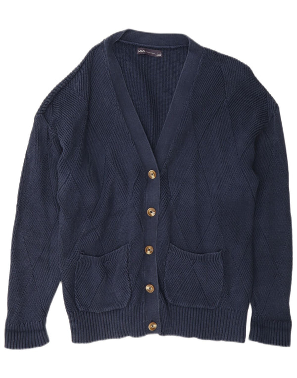 Pulover cardigan pentru femei Marks & Spencer UK 16 mare bumbac bleumarin