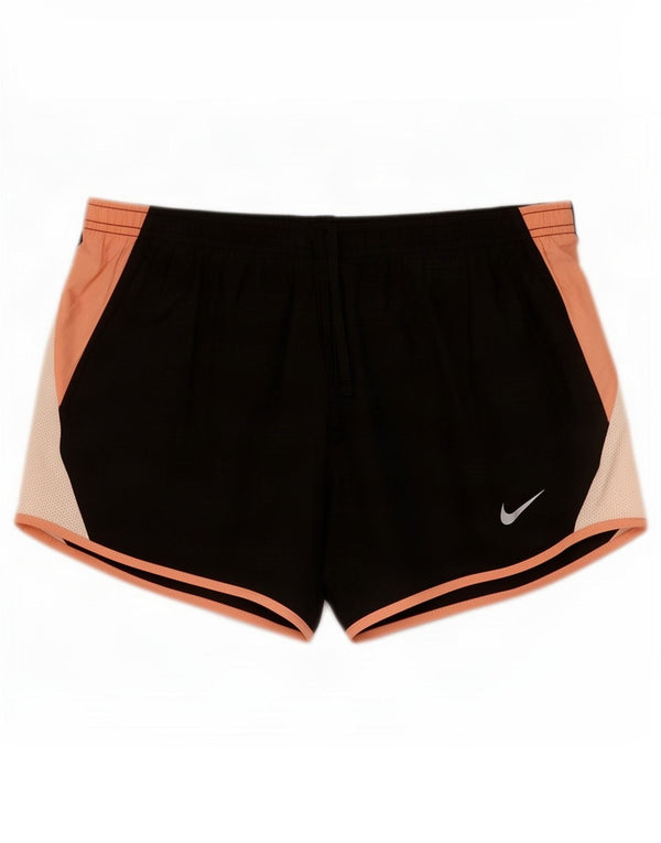 Pantaloni scurți sport Nike Dri Fit pentru femei UK 14 Medium Black Colorblock