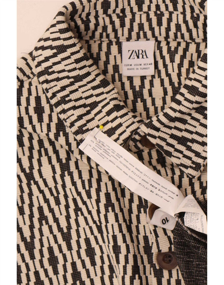 Bomber pentru bărbați Zara UK 38 Medium Negru Geometric Bumbac