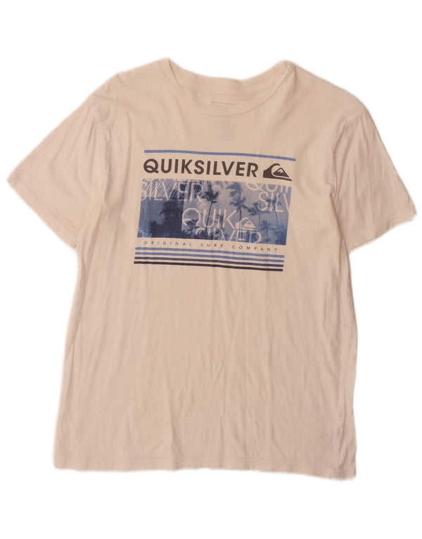 Tricou grafic Quiksilver pentru femei Top UK 18 XL Bumbac alb