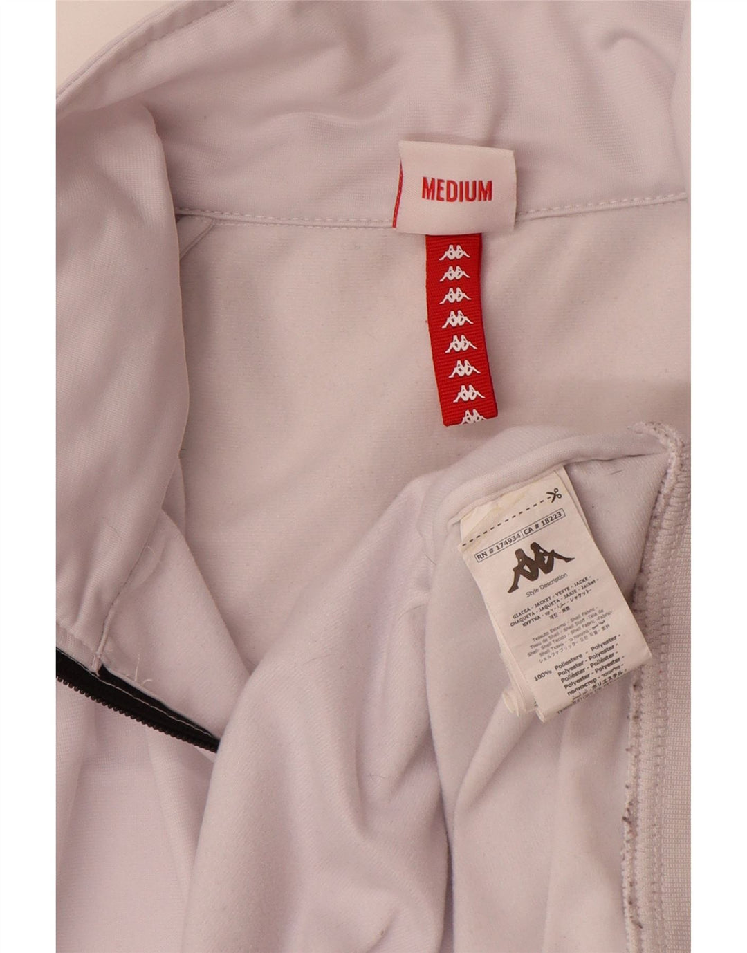 Jachetă de top pentru trening grafic Kappa pentru femei UK 18 XL, poliester alb