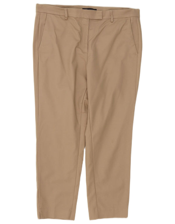 Pantaloni tăiați pentru femei Marks & Spencer UK 16 Large W38 L25 Bej Bumbac