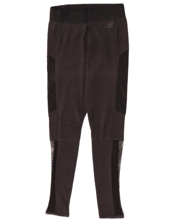 Leggings pentru femei Adidas UK 8 mici, negru, color block, bumbac